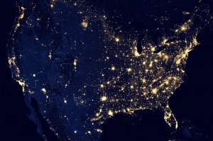 The United States Of America At Night