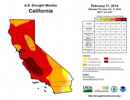 U.S. Drought Monitor California February 11 2014