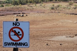 Drought - No Swimming Sign - Photo by Peripitus
