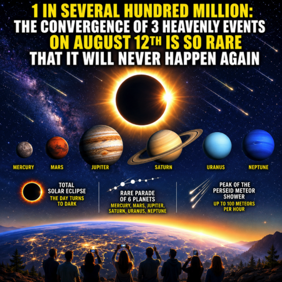 “1 In Several Hundred Million”: The Convergence Of 3 Heavenly Events On August 12th Is So Rare That It Will Never Happen Again