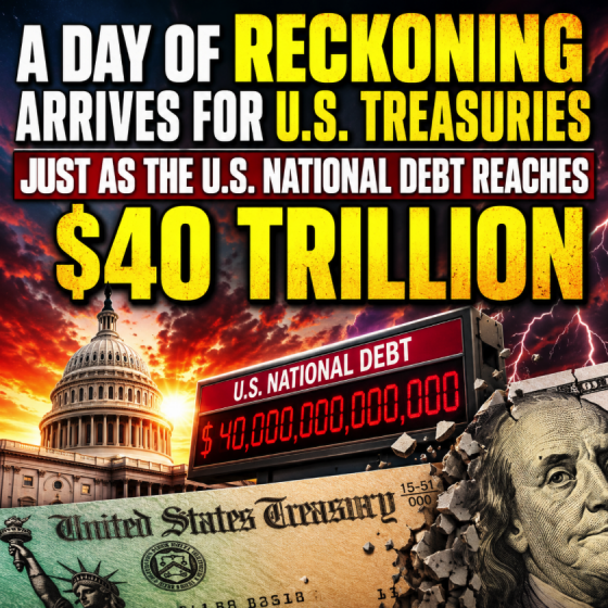 A Day Of Reckoning Arrives For U.S. Treasuries Just As The U.S. National Debt Reaches $40,000,000,000,000