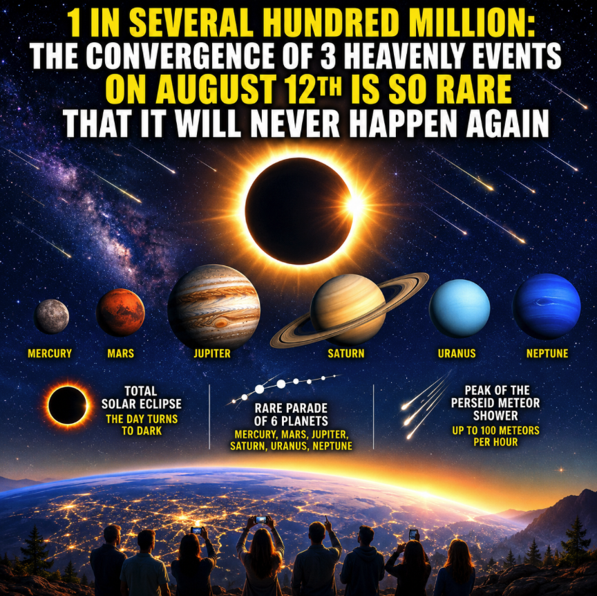 “1 In Several Hundred Million”: The Convergence Of 3 Heavenly Events On August 12th Is So Rare That It Will Never Happen Again